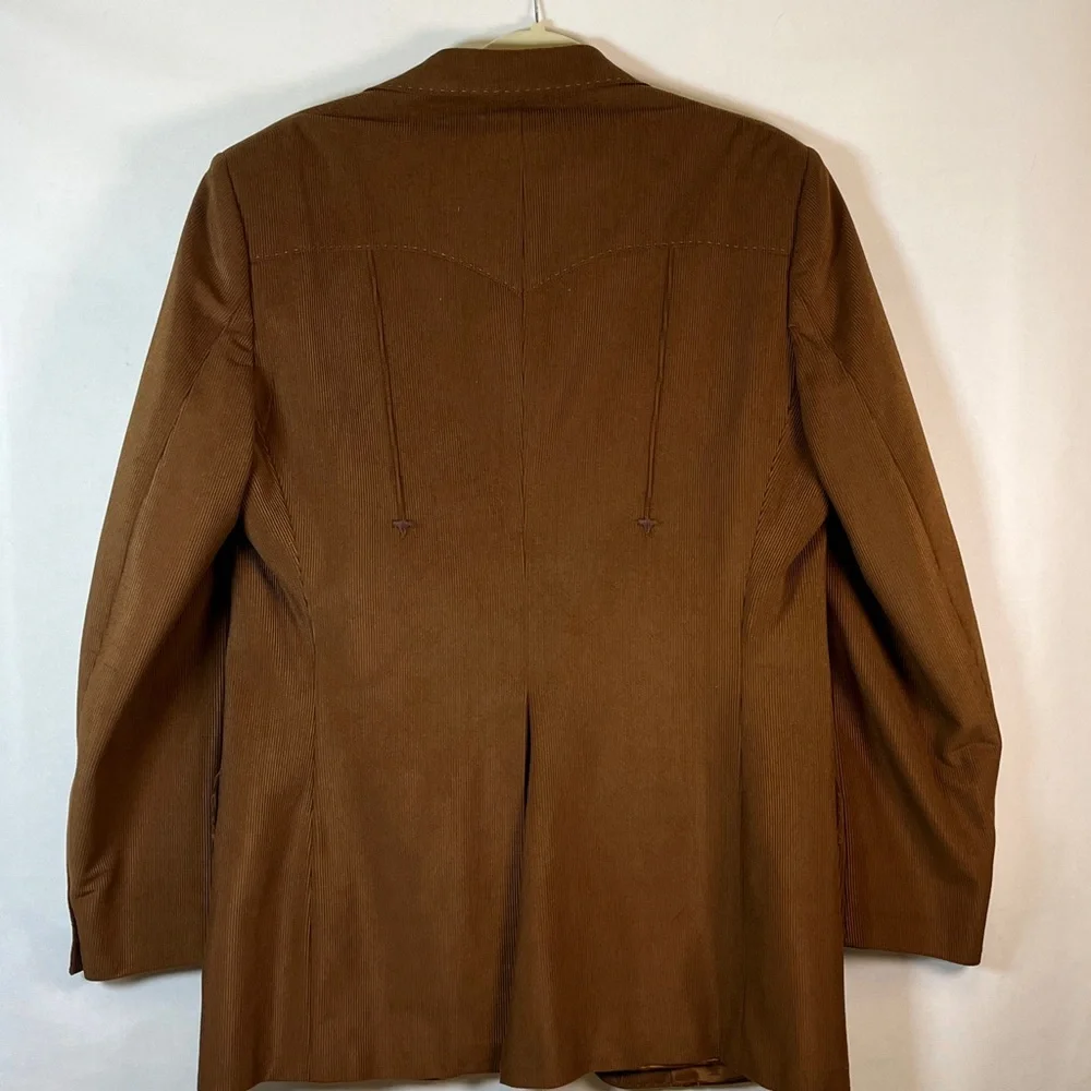 Rubenstein Bros New Orleans Custom Brown Corduroy Sport Coat 46R Vintage